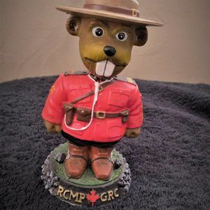 RCMP Mounty beaver bobble head figurine 10 inch